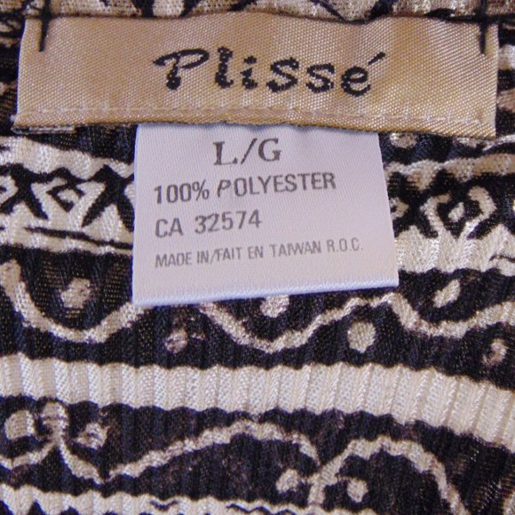 Plisse Vintage Crinkled Textured Sleeveless Top - Size L - Picture 4 of 4